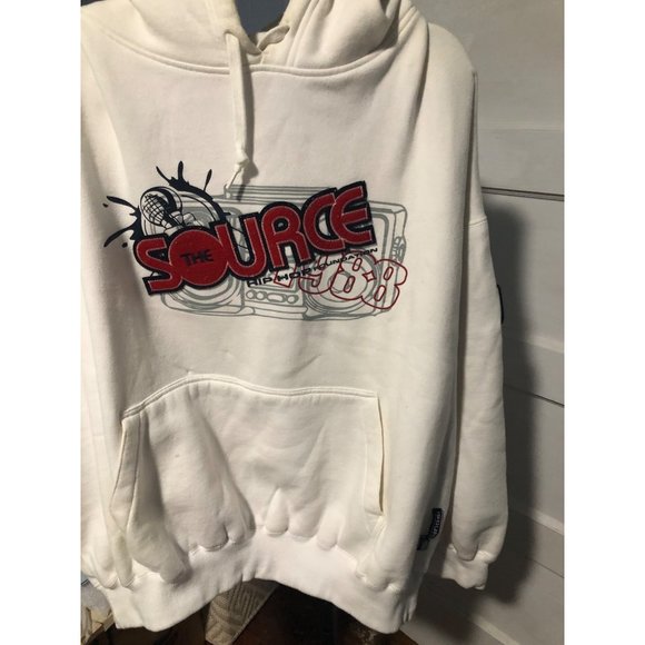 The Source Hip Hop Foundation 1988 White Hoodie Boom Box Vtg Street Wear - Picture 2 of 6